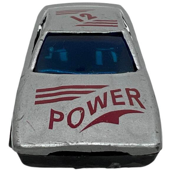Silver Diecast Toy Car with "Power" Graphics & Blue Windows 1:64 - Picture 2 of 7